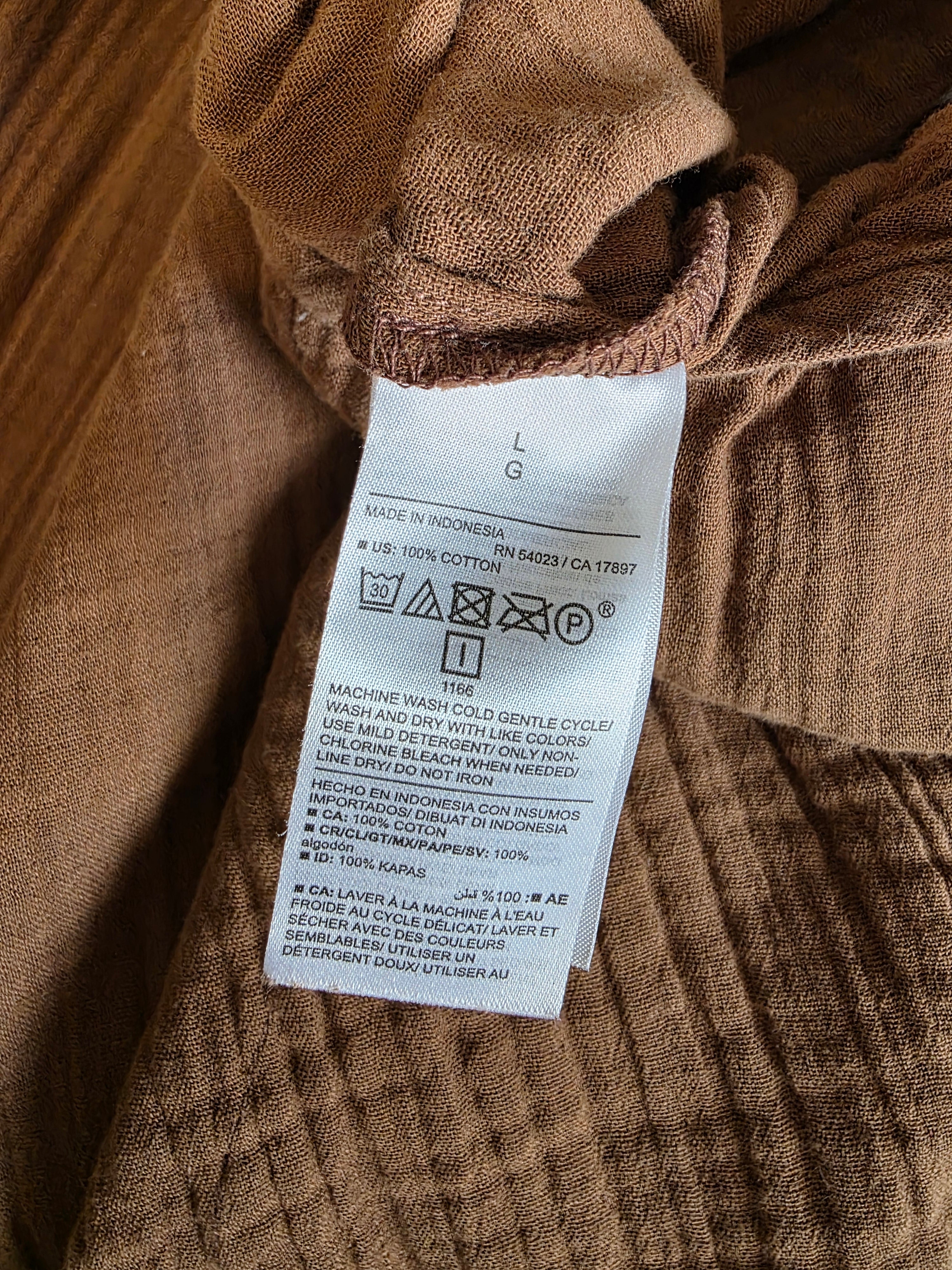 Brown Gauze Wide Leg Jumpsuit (L)