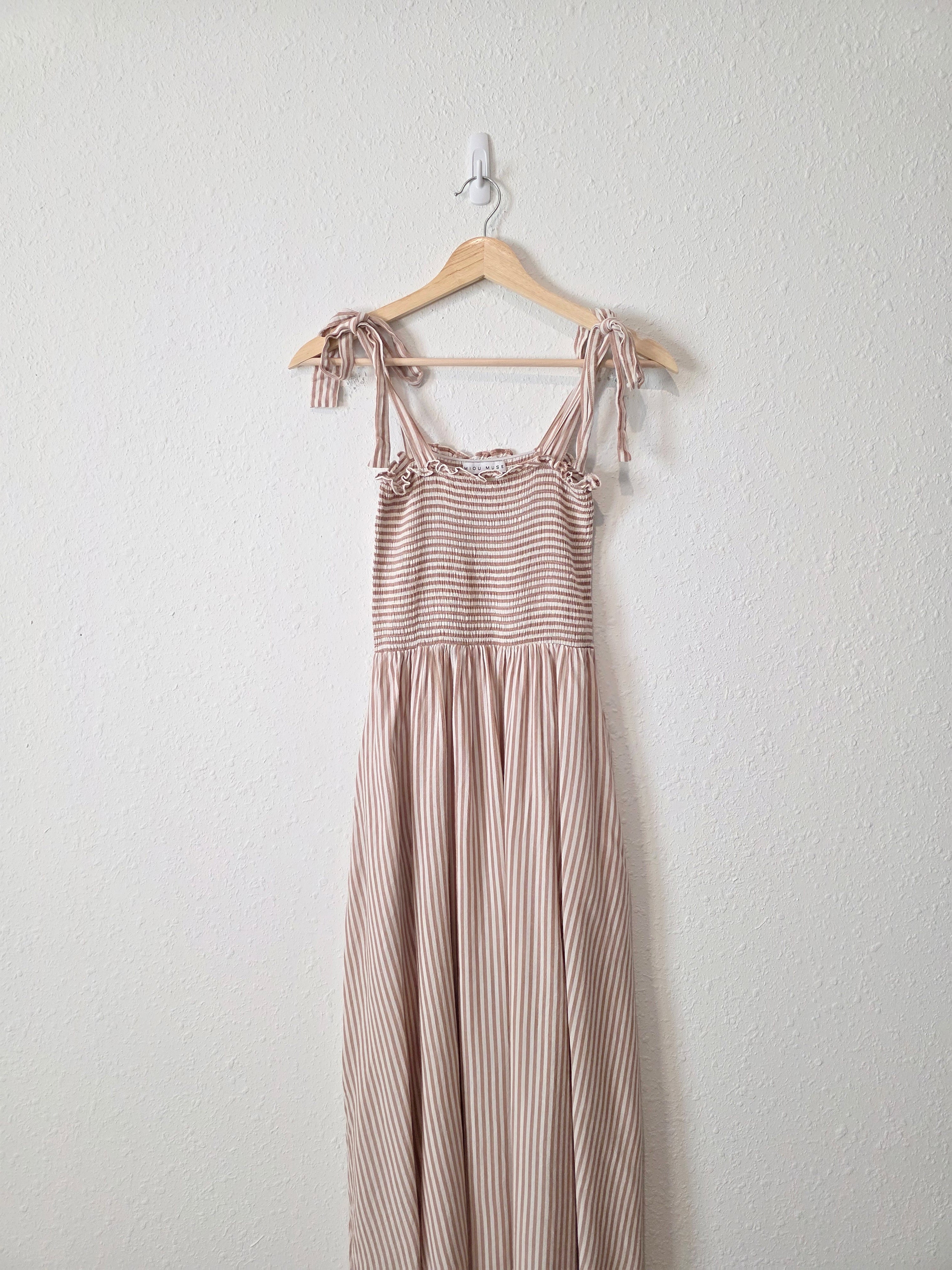 Miou Muse Striped Cotton Dress (S)