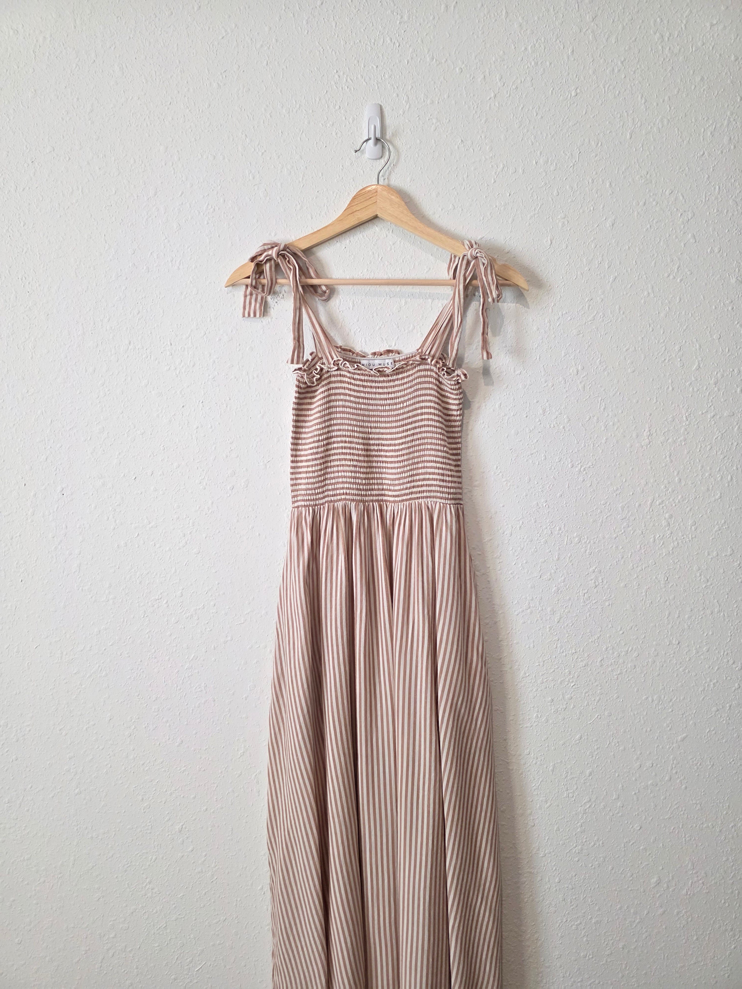 Miou Muse Striped Cotton Dress (S)