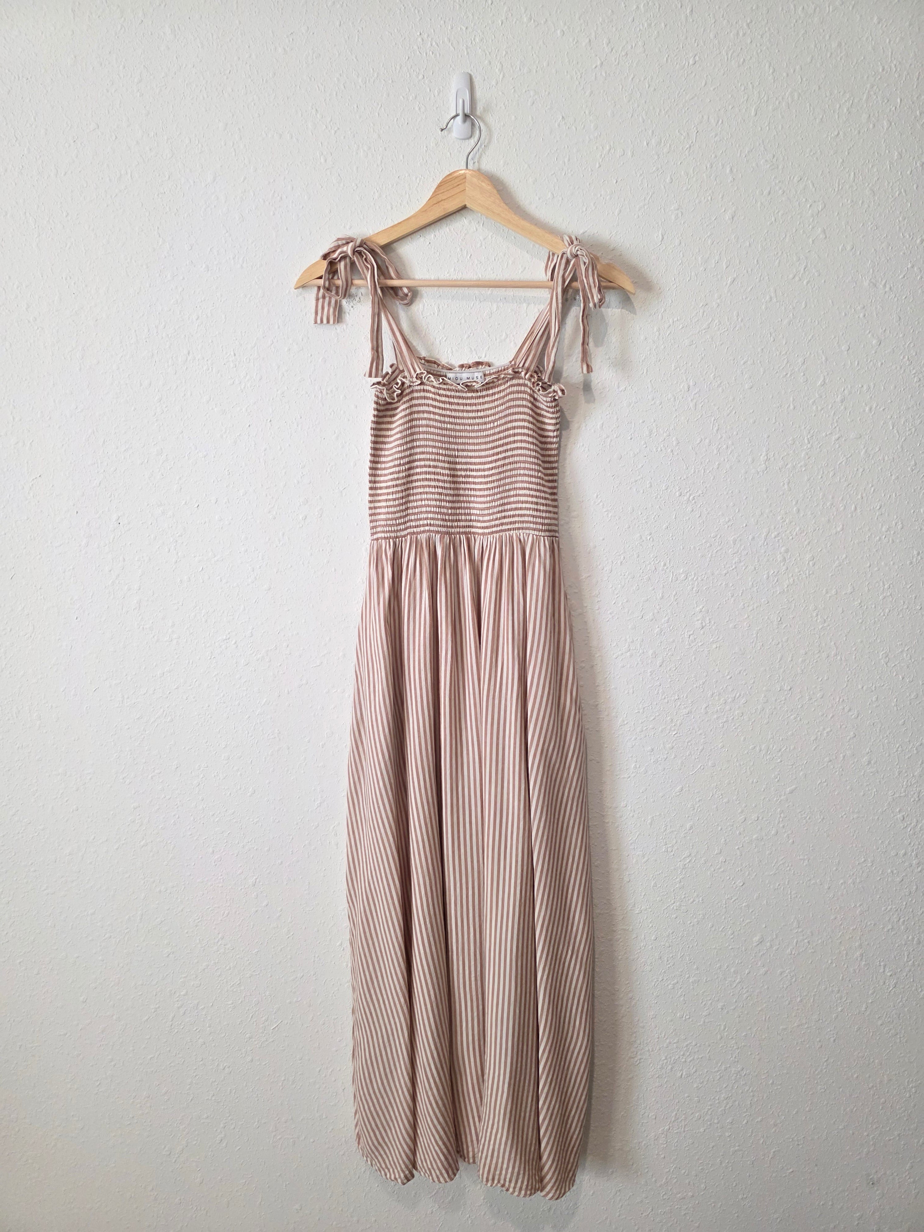 Miou Muse Striped Cotton Dress (S)