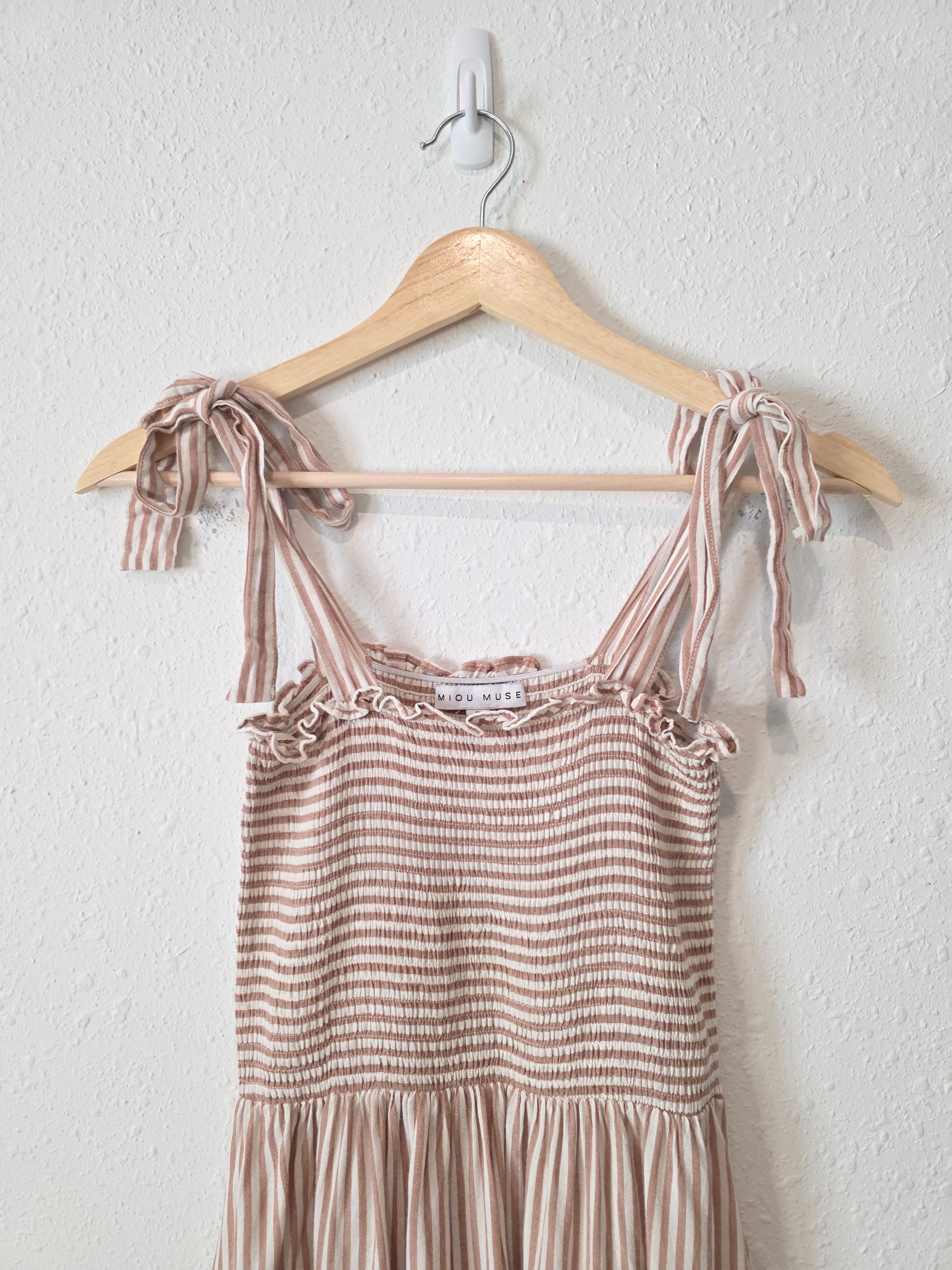 Miou Muse Striped Cotton Dress (S)