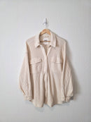 Aerie Oat Waffle Shirt Jacket (L)