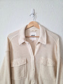 Aerie Oat Waffle Shirt Jacket (L)