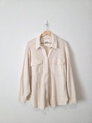 Aerie Oat Waffle Shirt Jacket (L)