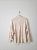 Aerie Oat Waffle Shirt Jacket (L)