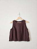 J.Crew Brown Linen Button Back Tank (XS)
