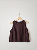 J.Crew Brown Linen Button Back Tank (XS)