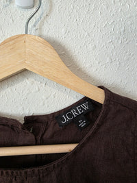 J.Crew Brown Linen Button Back Tank (XS)