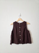 J.Crew Brown Linen Button Back Tank (XS)
