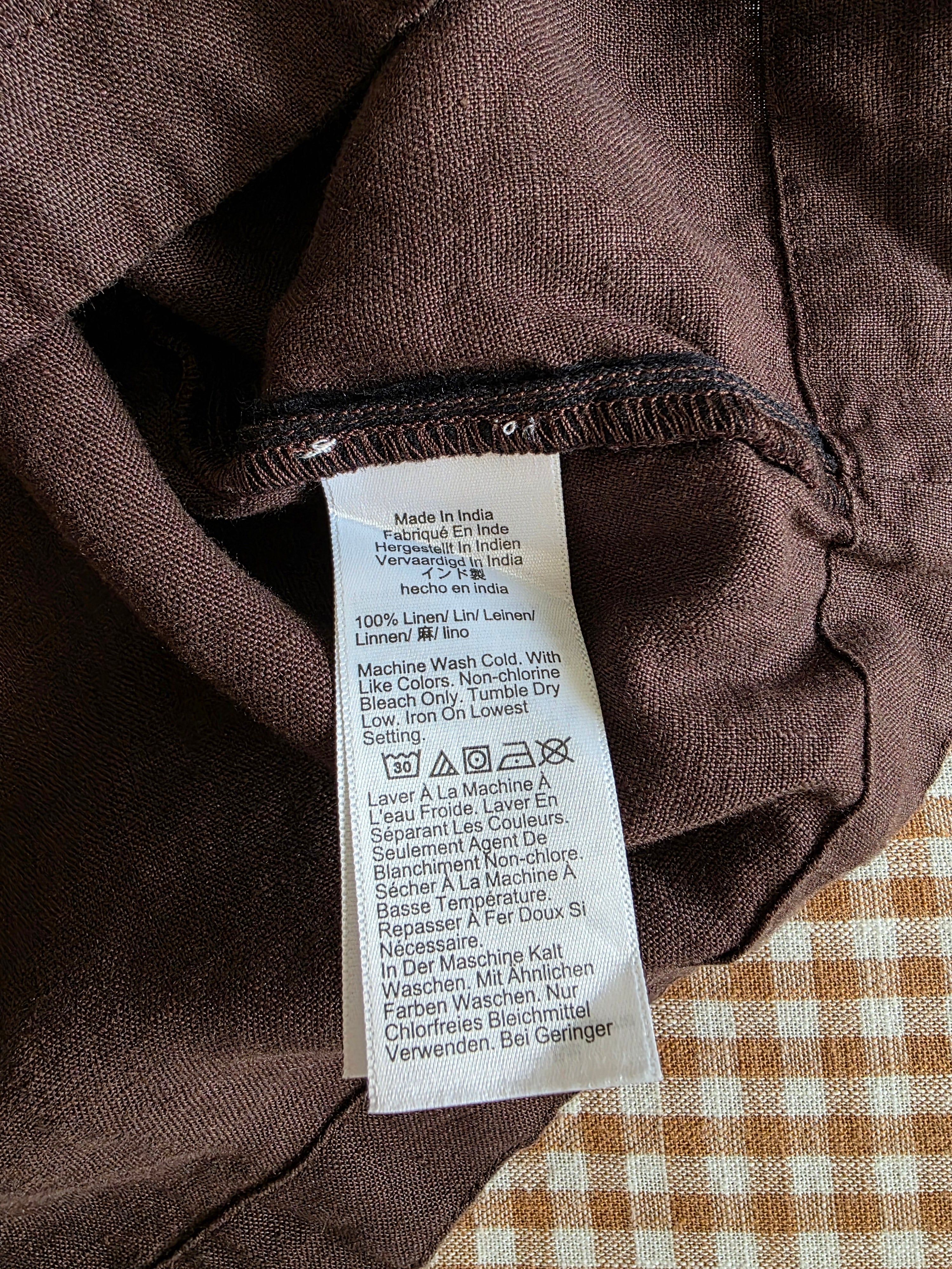 J.Crew Brown Linen Button Back Tank (XS)