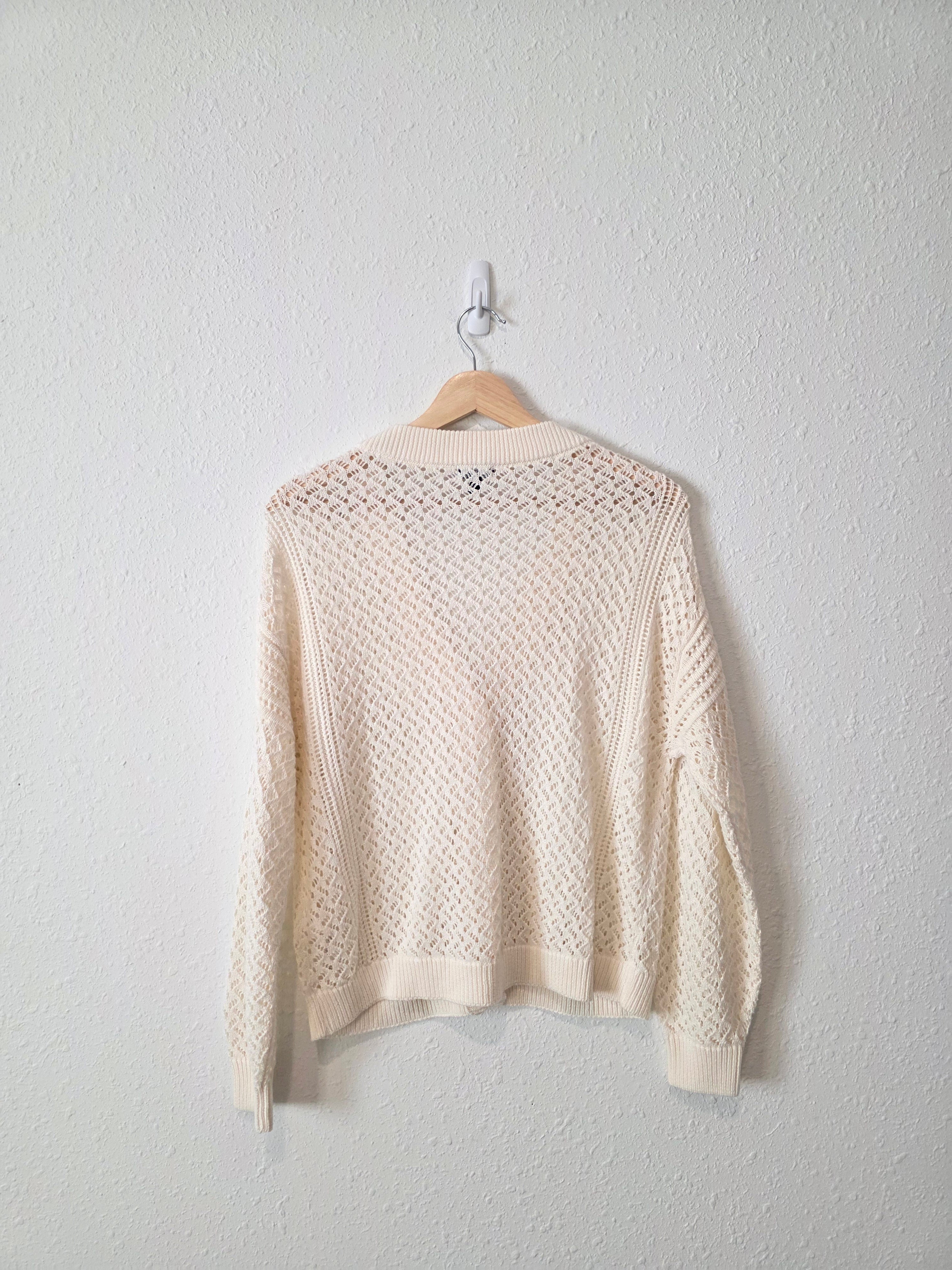 Splendid Neutral Crochet Cardigan (XS)