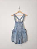 Aerie Light Wash Denim Shortalls (S)
