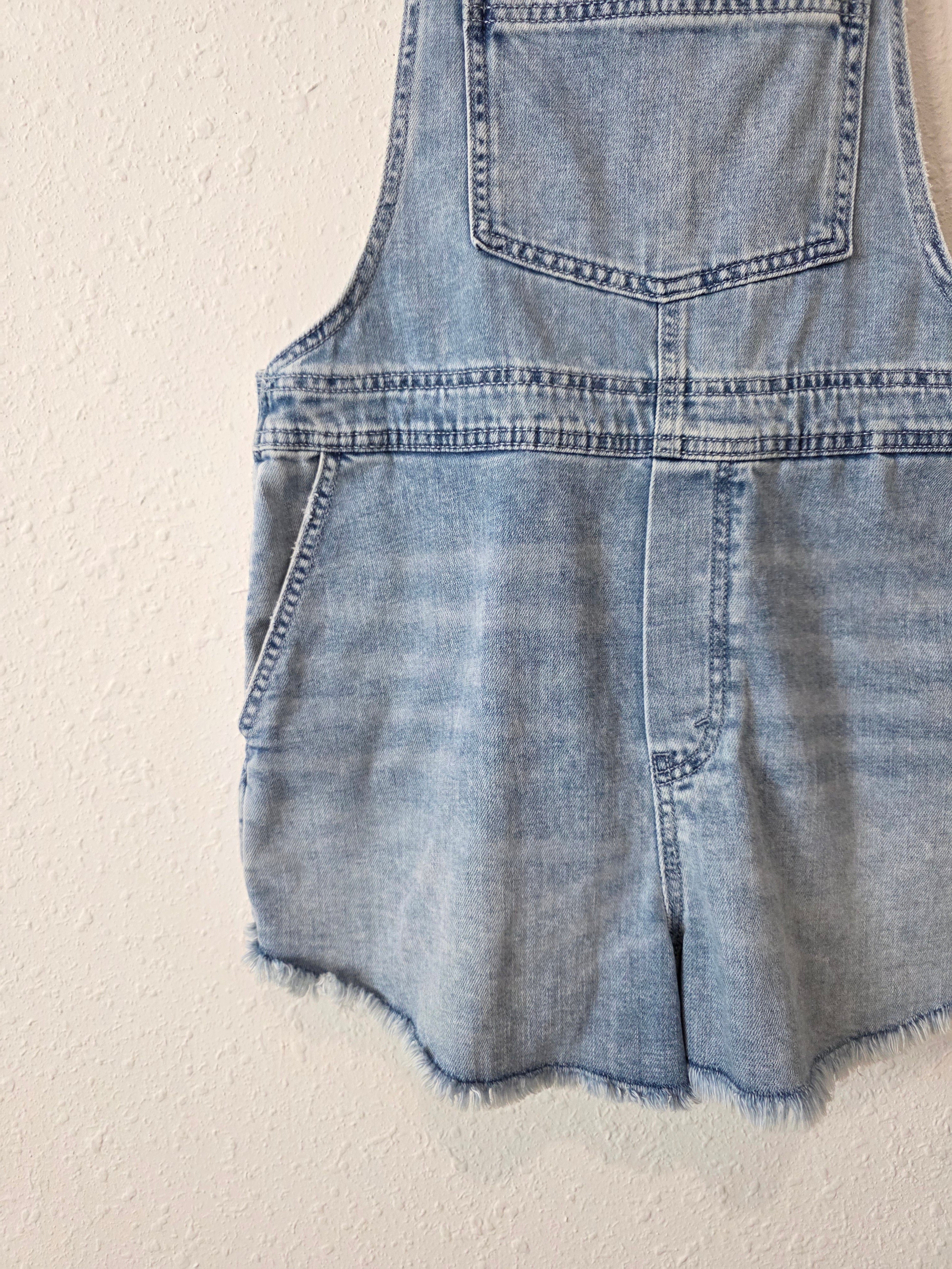 Aerie Light Wash Denim Shortalls (S)