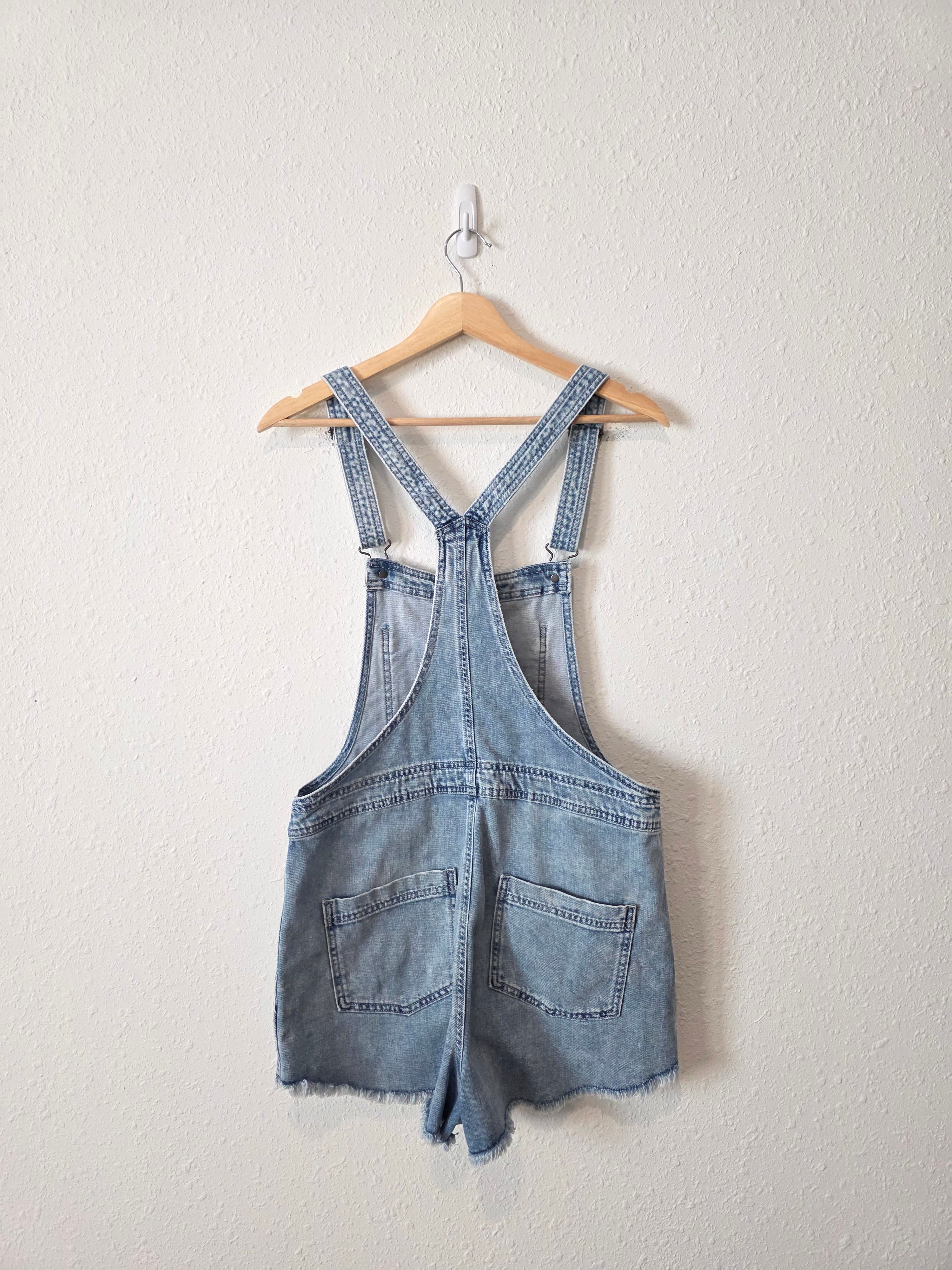 Aerie Light Wash Denim Shortalls (S)