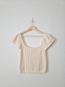 Crochet Knit Cotton Top (M)