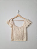 Crochet Knit Cotton Top (M)