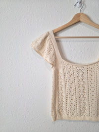 Crochet Knit Cotton Top (M)