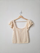 Crochet Knit Cotton Top (M)
