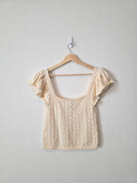 Crochet Knit Cotton Top (M)