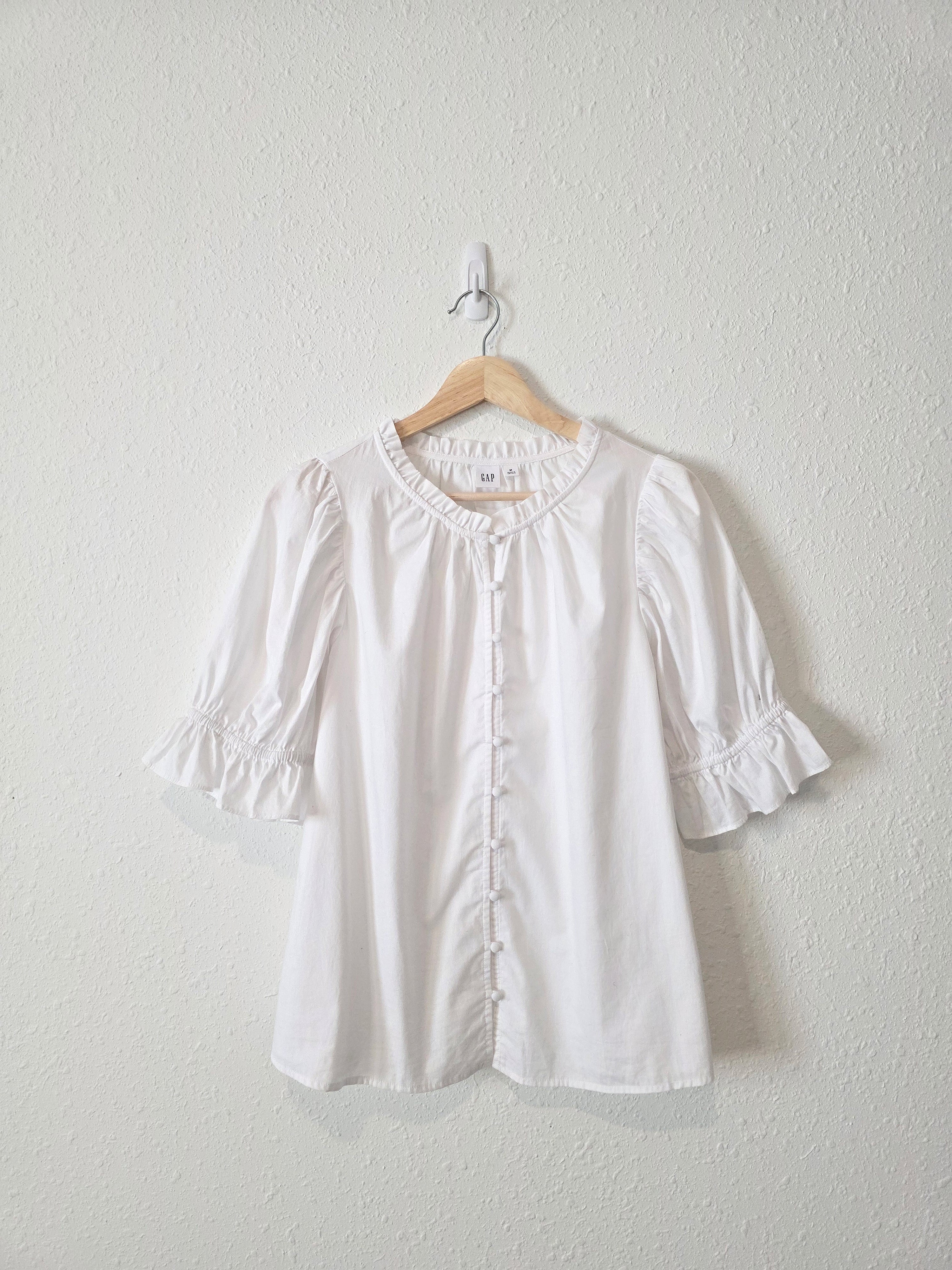 Gap Puff Sleeve Cotton Blouse (M)