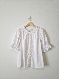 Gap Puff Sleeve Cotton Blouse (M)