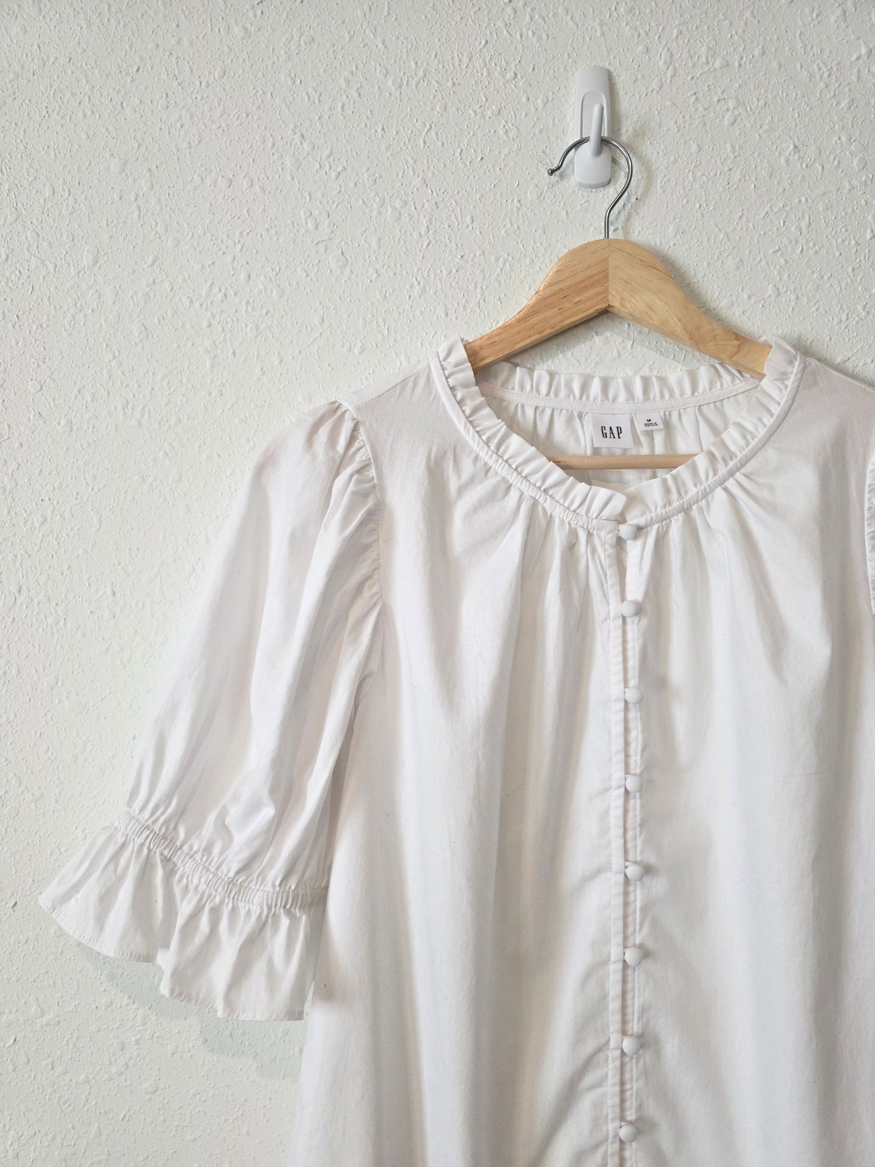 Gap Puff Sleeve Cotton Blouse (M)