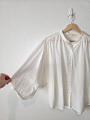 Grade & Gather Puff Sleeve Cotton Blouse (M)