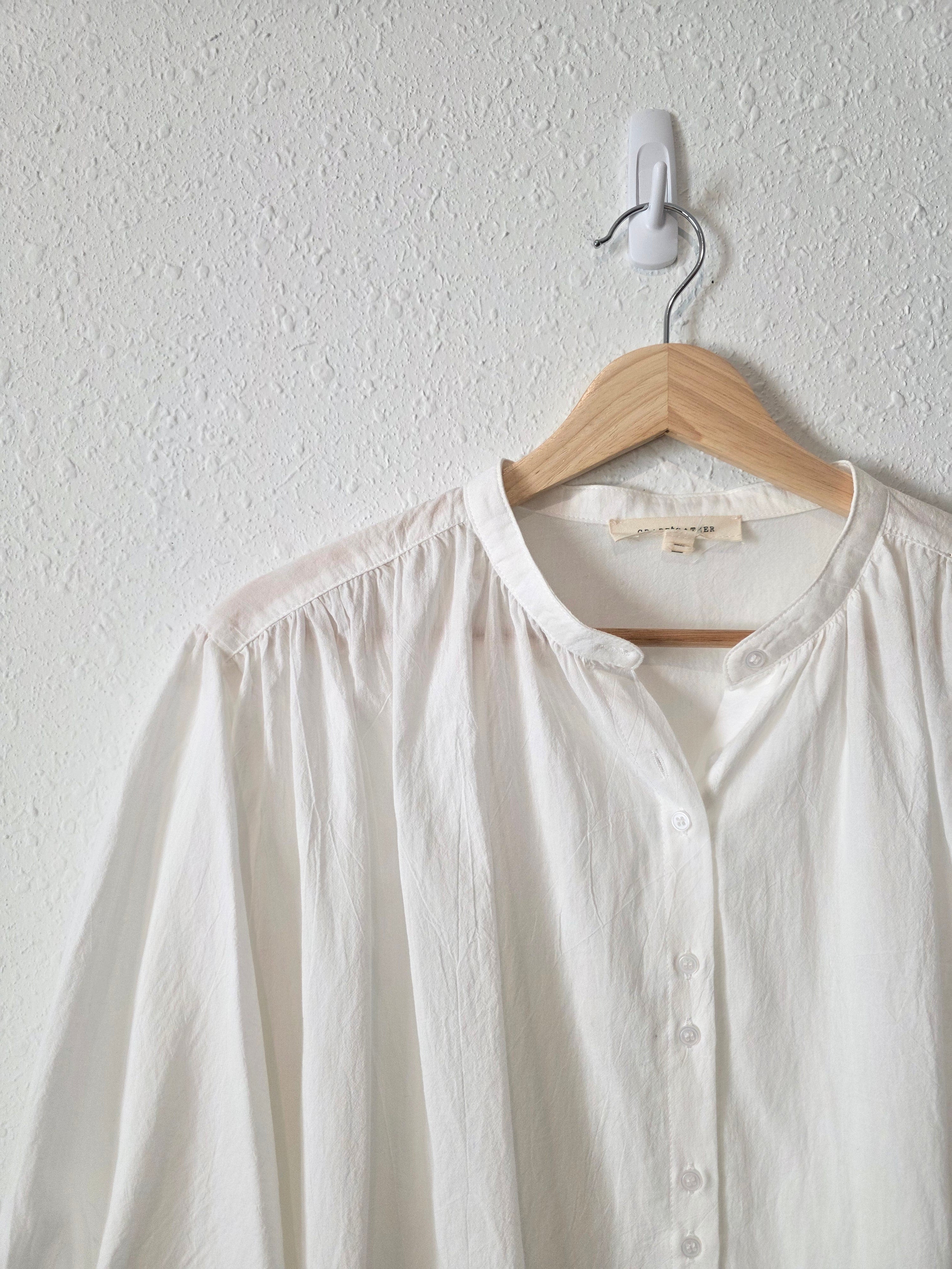 Grade & Gather Puff Sleeve Cotton Blouse (M)