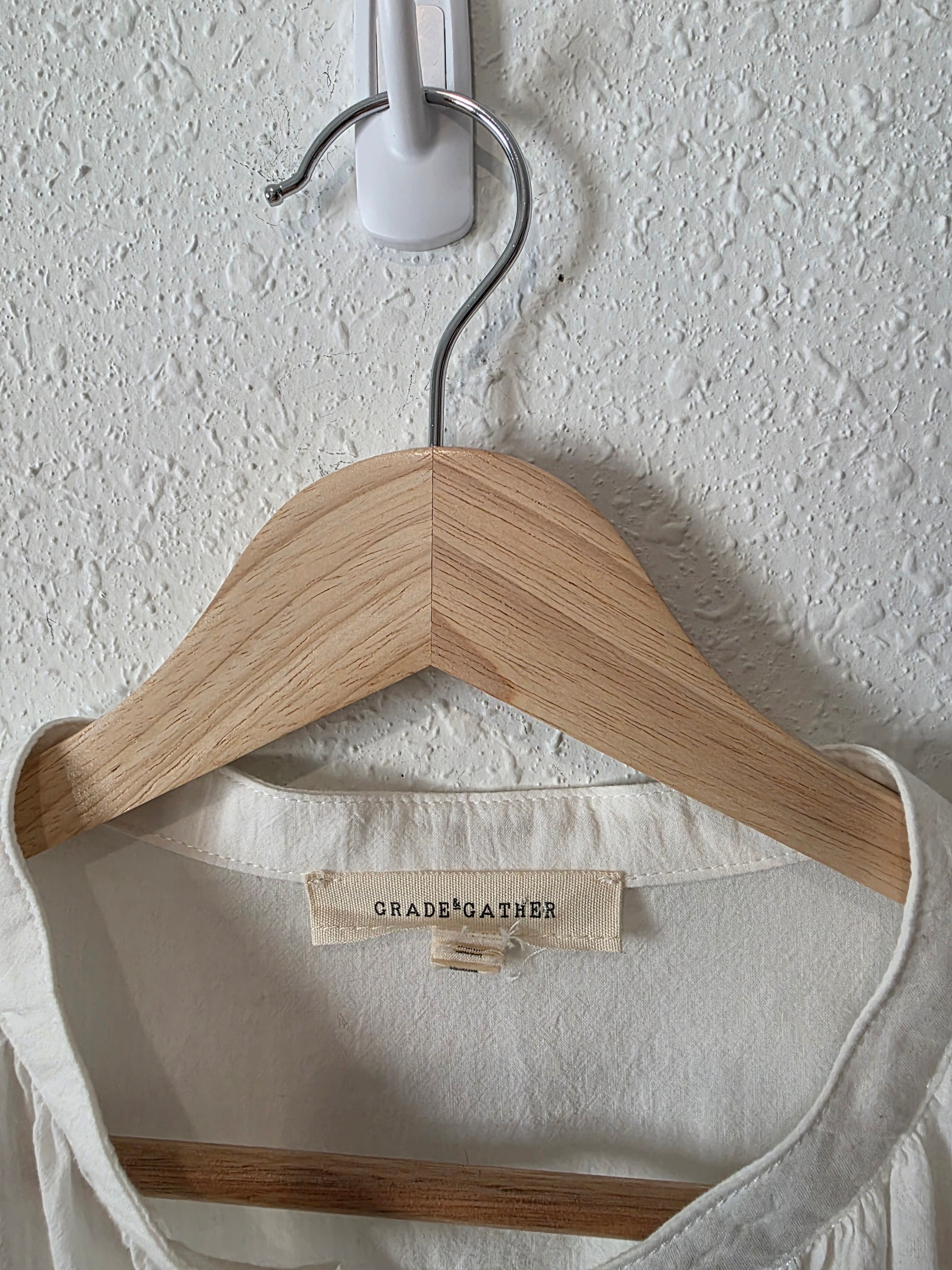 Grade & Gather Puff Sleeve Cotton Blouse (M)