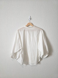 Grade & Gather Puff Sleeve Cotton Blouse (M)