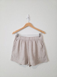 Neutral Linen Relaxed Shorts (S)