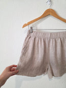 Neutral Linen Relaxed Shorts (S)