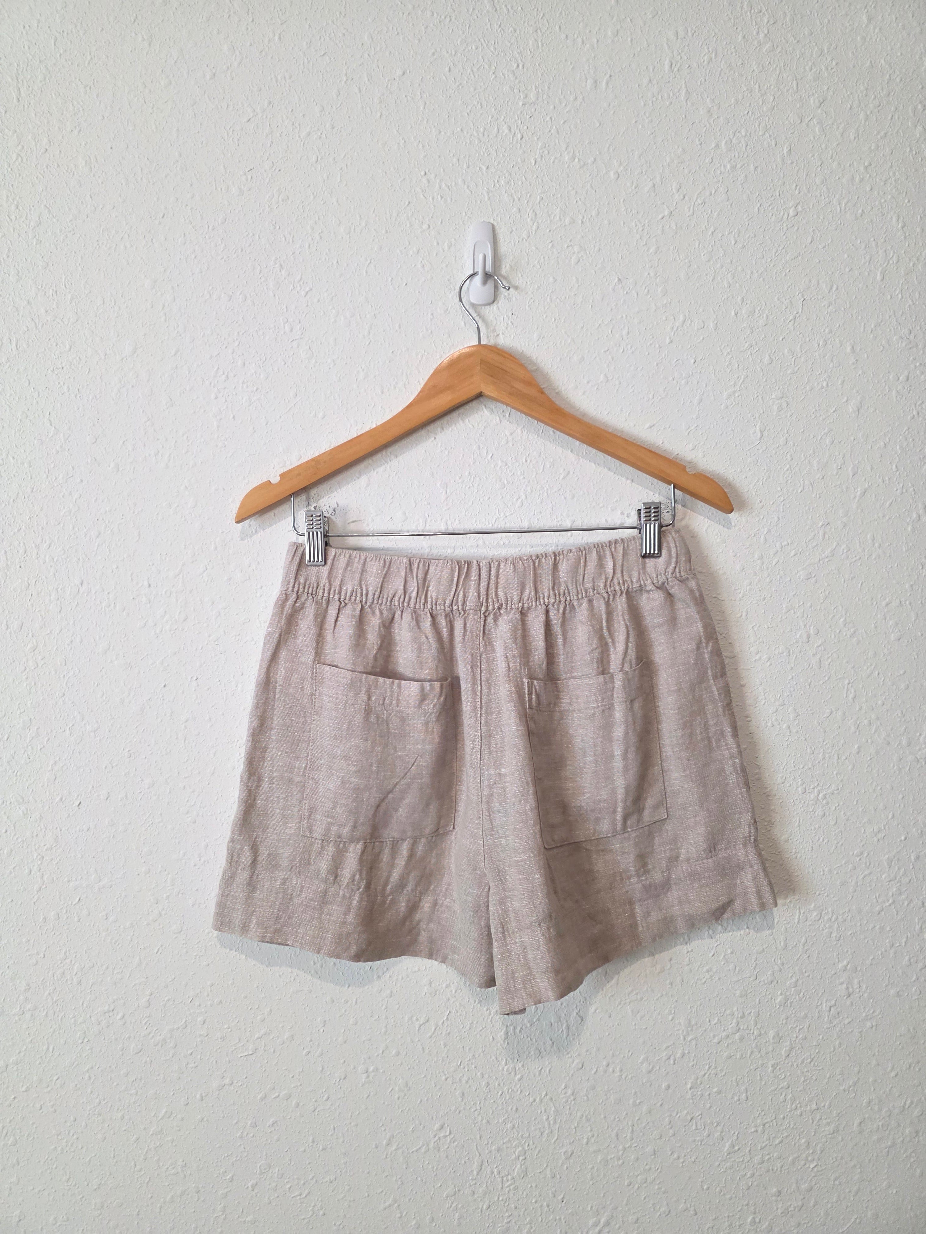 Neutral Linen Relaxed Shorts (S)