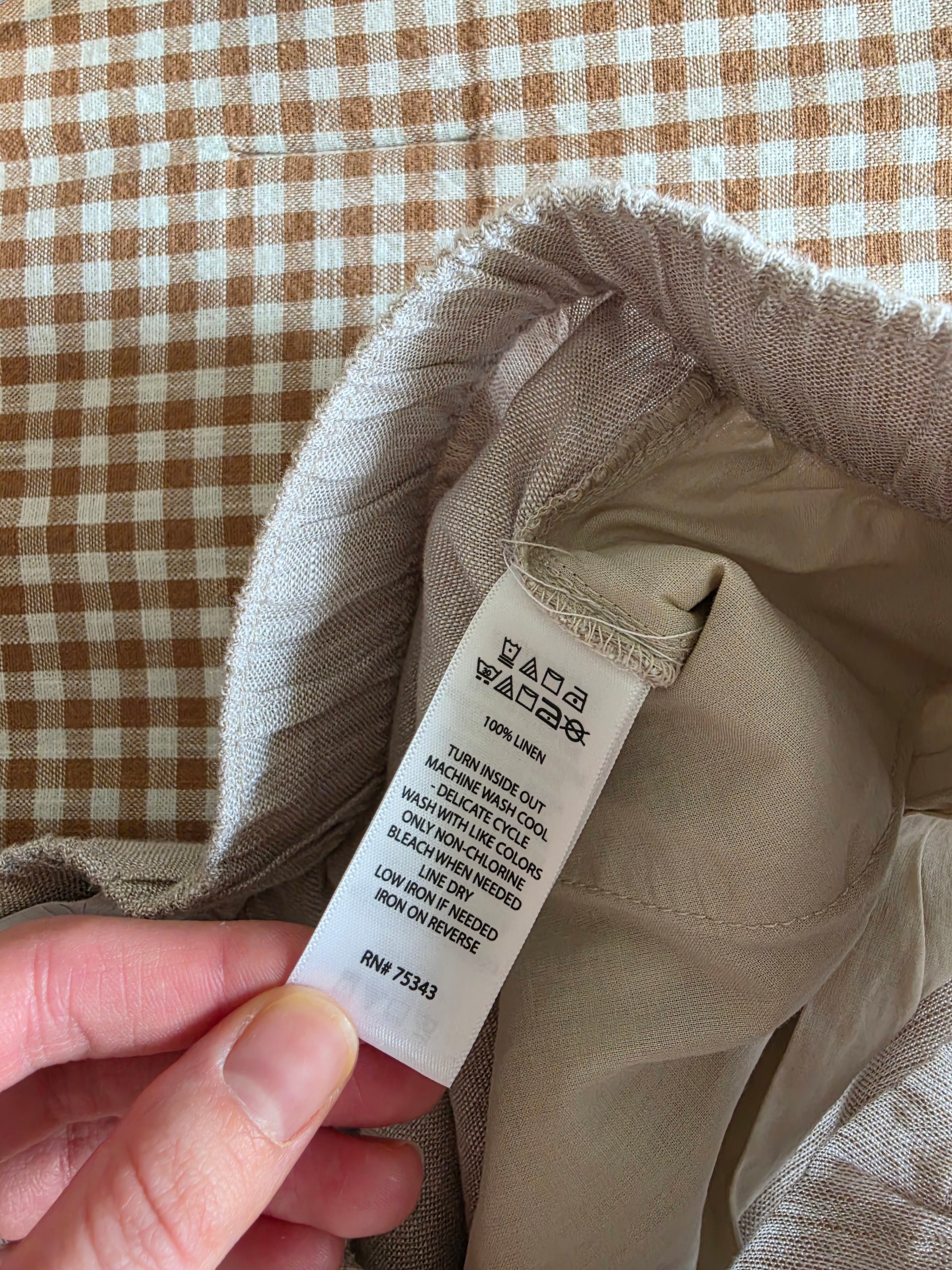 Neutral Linen Relaxed Shorts (S)