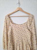 Cream Floral Smocked Romper (M)