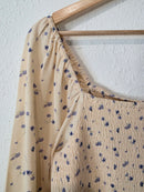 Cream Floral Smocked Romper (M)