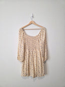 Cream Floral Smocked Romper (M)
