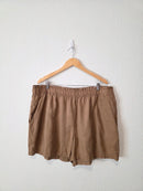 Brown Linen Pull On Shorts (XXL)