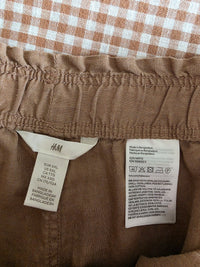 Brown Linen Pull On Shorts (XXL)