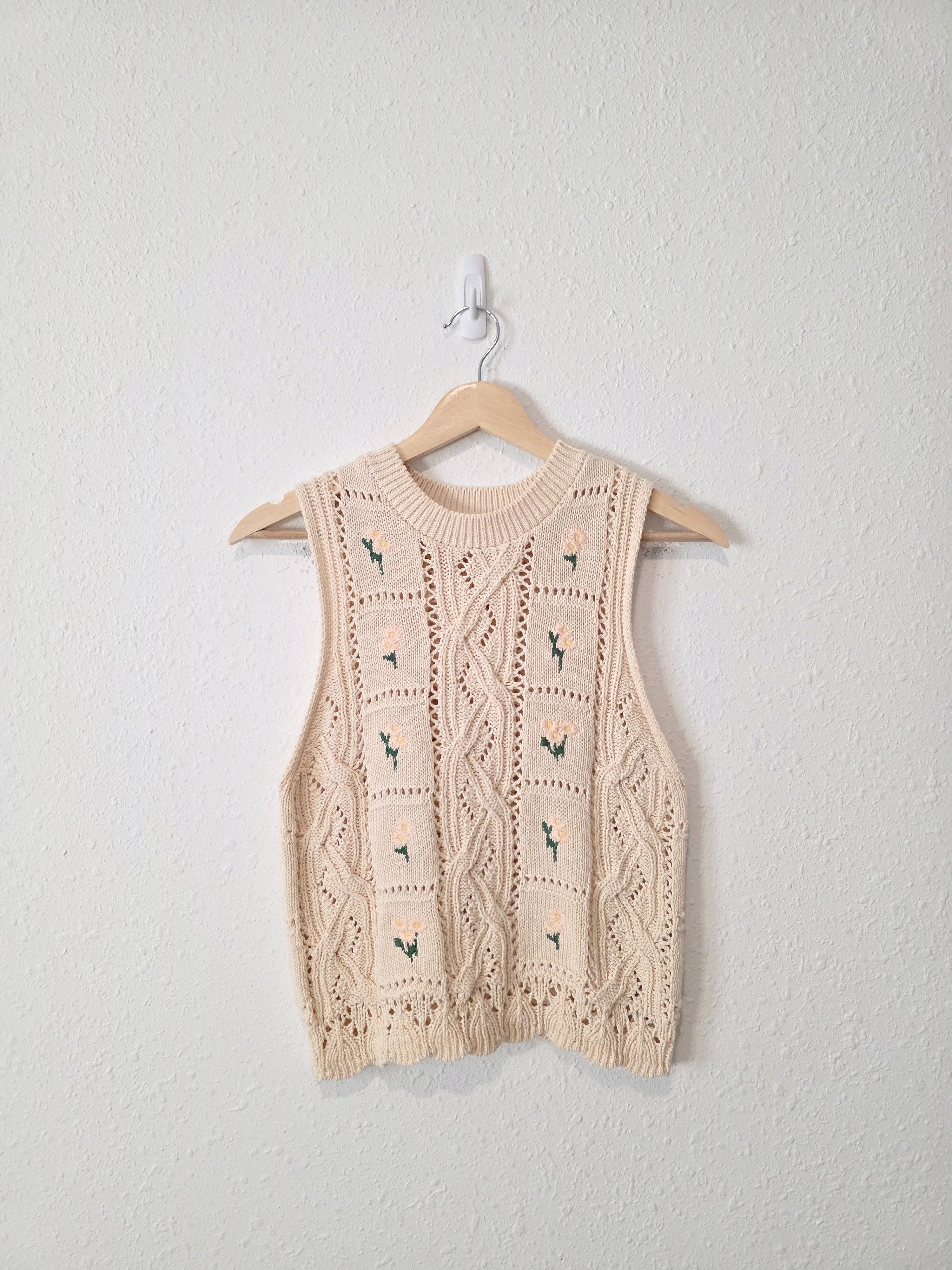 Zara Floral Embroidered Tank (S)