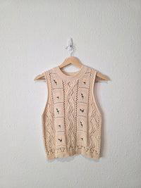 Zara Floral Embroidered Tank (S)