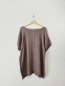 Brown Textured Linen Tunic (XL)