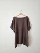 Brown Textured Linen Tunic (XL)