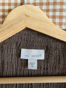 Brown Textured Linen Tunic (XL)