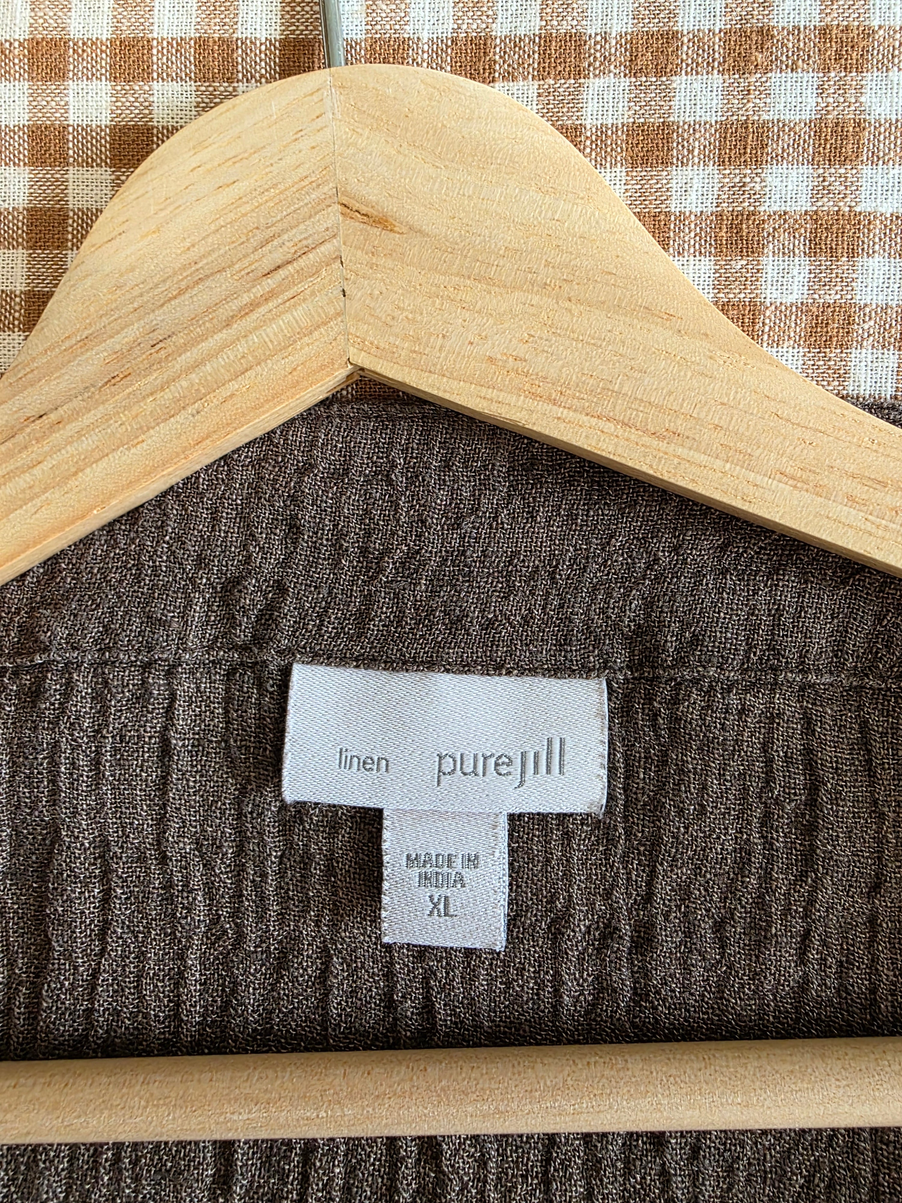 Brown Textured Linen Tunic (XL)