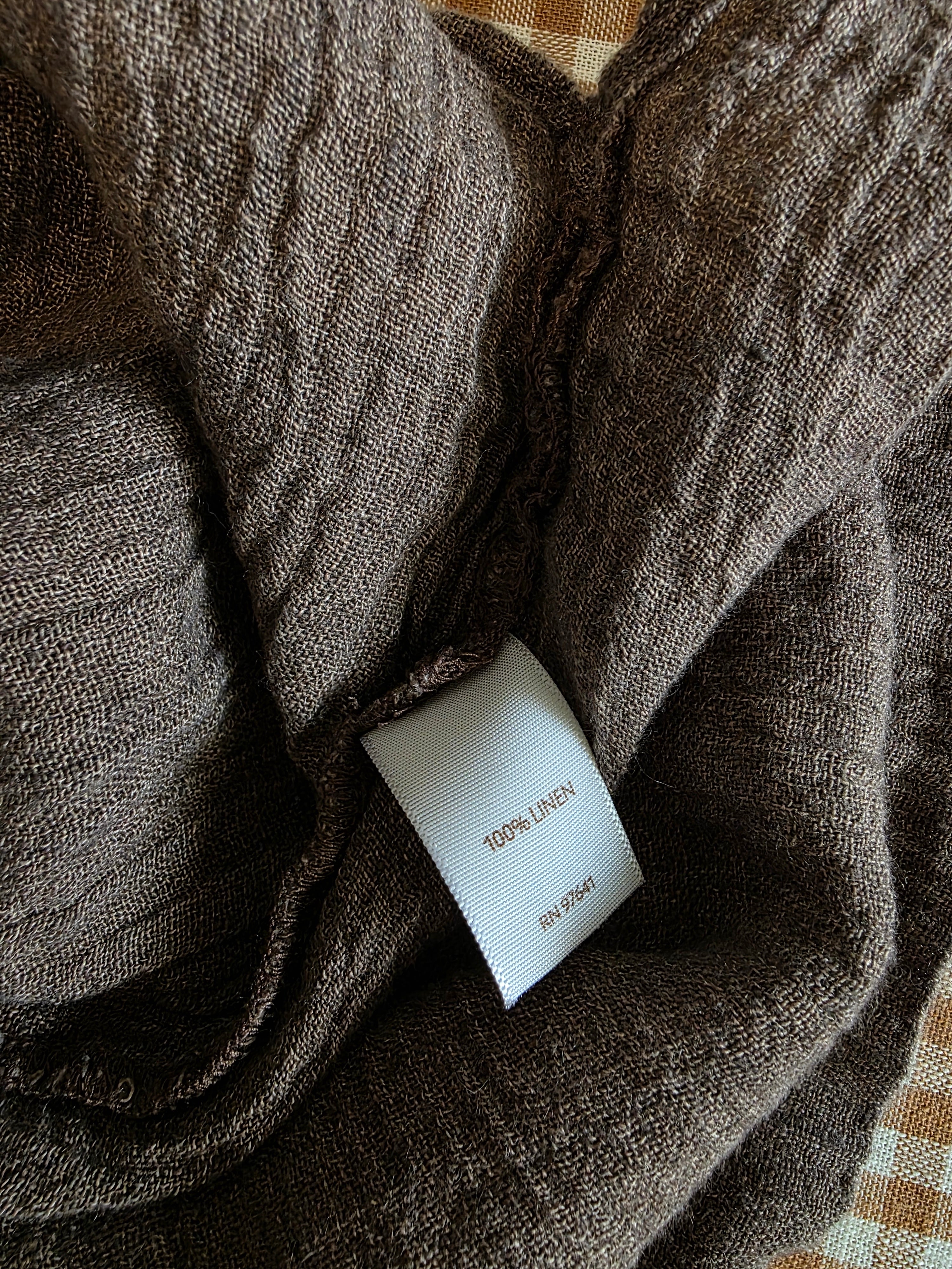 Brown Textured Linen Tunic (XL)