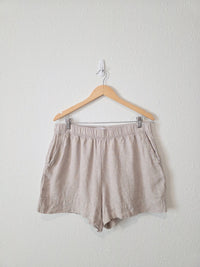 Neutral Pull On Linen Shorts (XL)