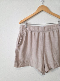 Neutral Pull On Linen Shorts (XL)