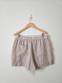 Neutral Pull On Linen Shorts (XL)