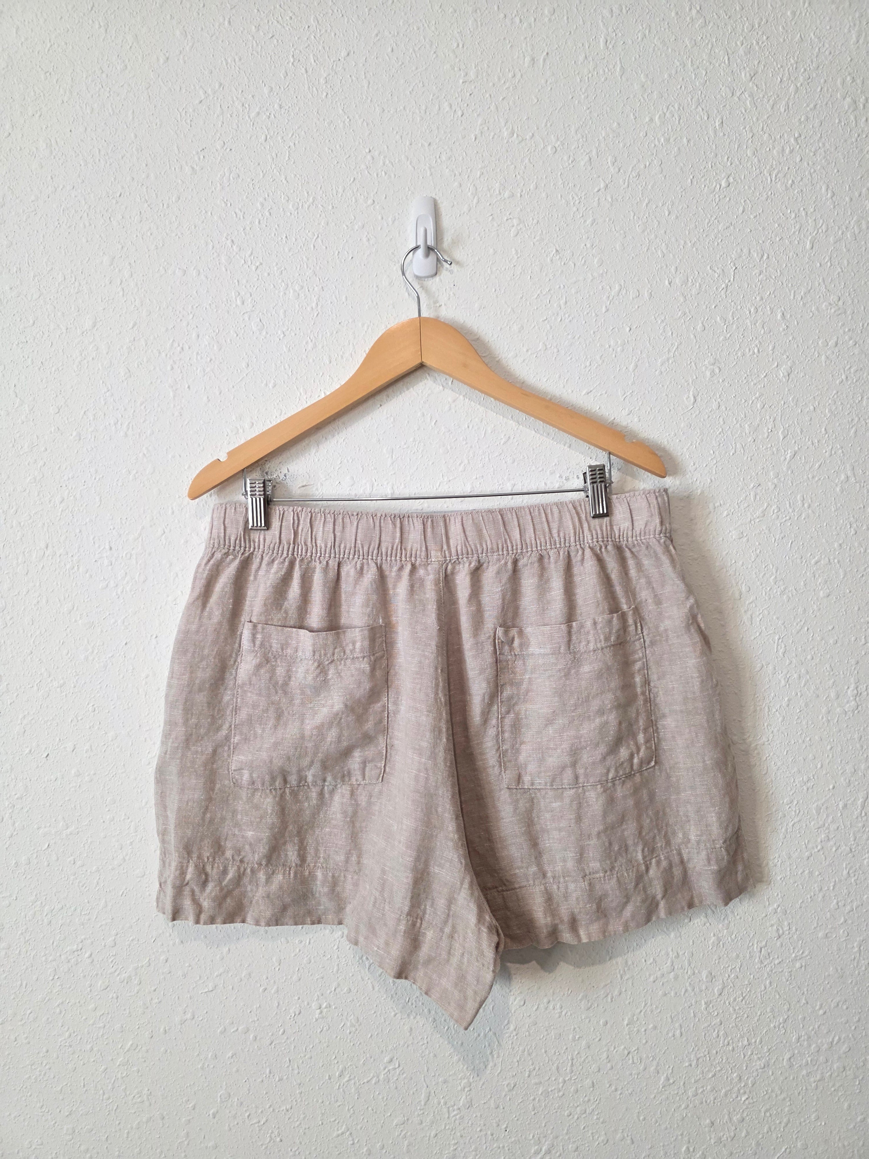 Neutral Pull On Linen Shorts (XL)